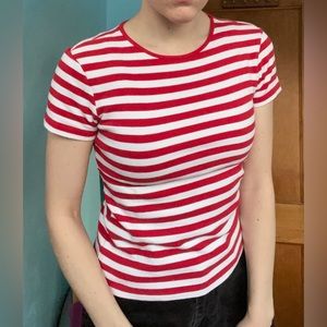 Red and white striped T-shirt